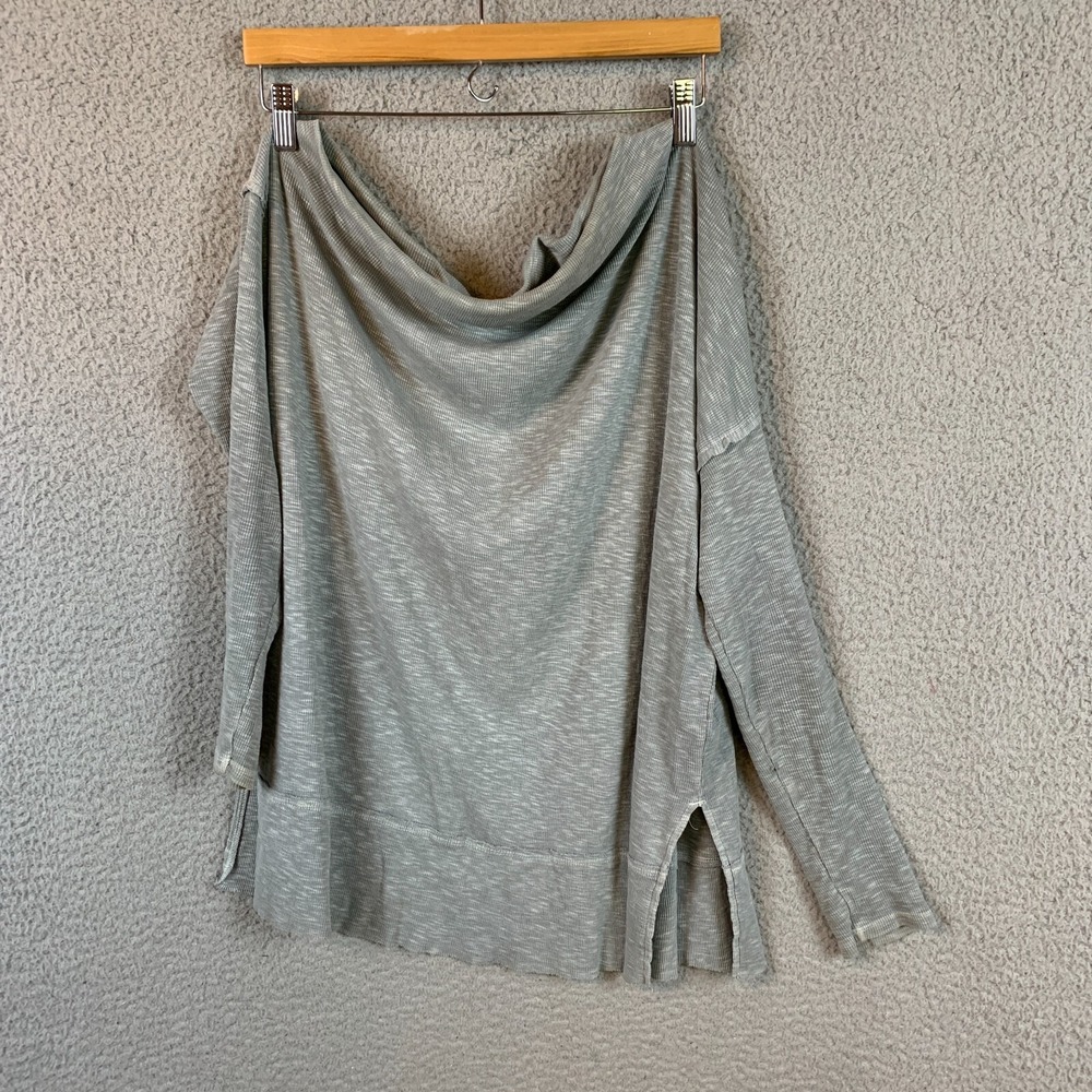 Free People Get Together Top Medium Gray Asymmetrical Oversized Tunic OB1442412‎
